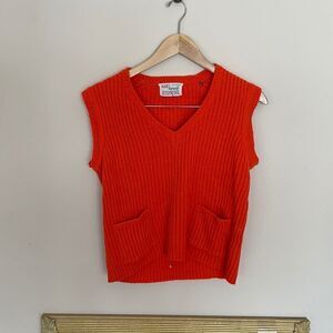 Womens Nan Dorsey Vintage Vneck Sweater Tank Size M